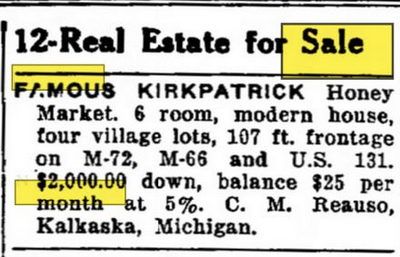 Kirkpatricks Miniature Village - Jul 23 1955 For Sale